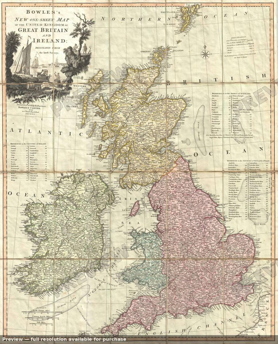 Antique map: Great Britainand Ireland, 1801