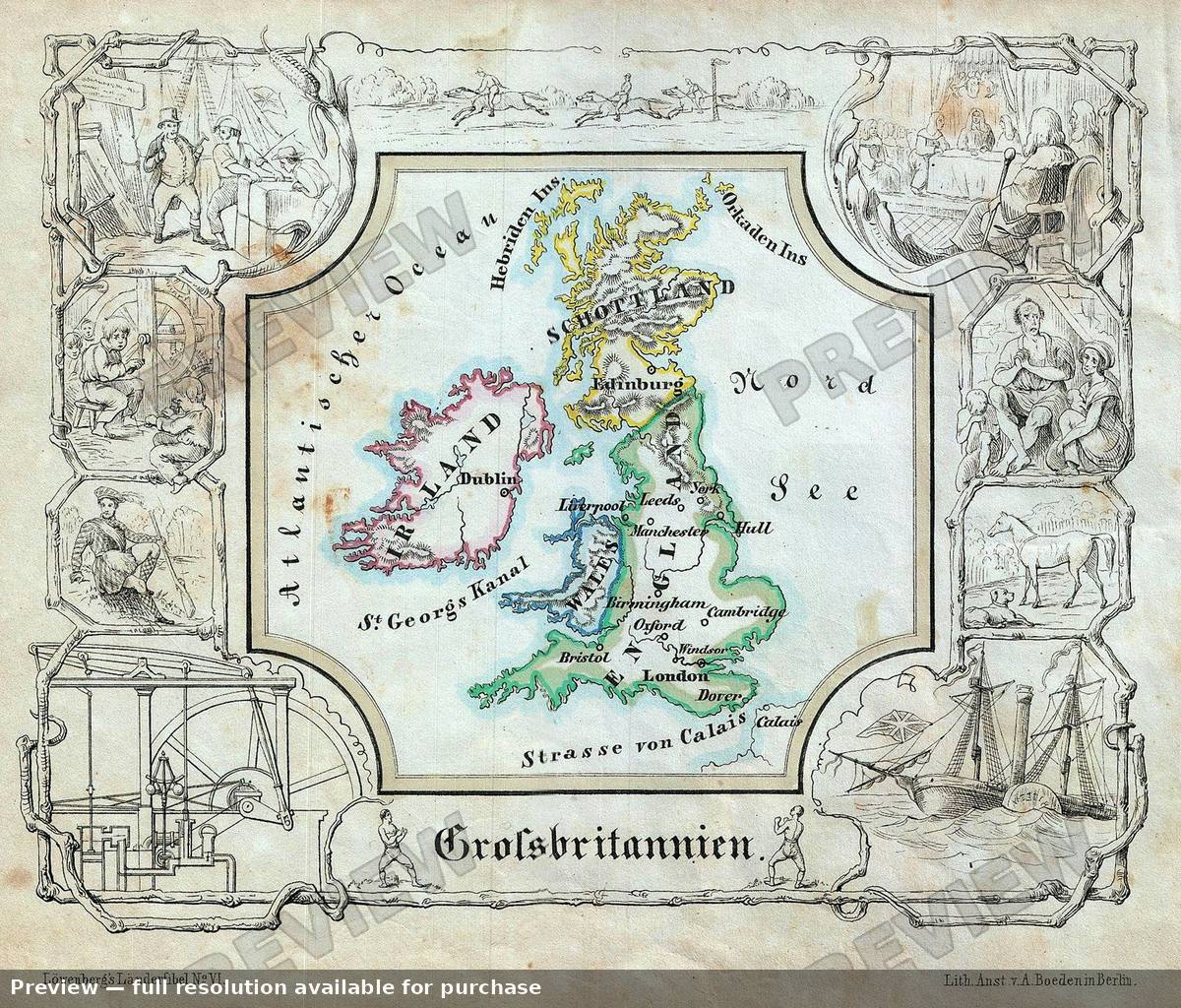 Antique map: Great Brittain, 1846, 1846