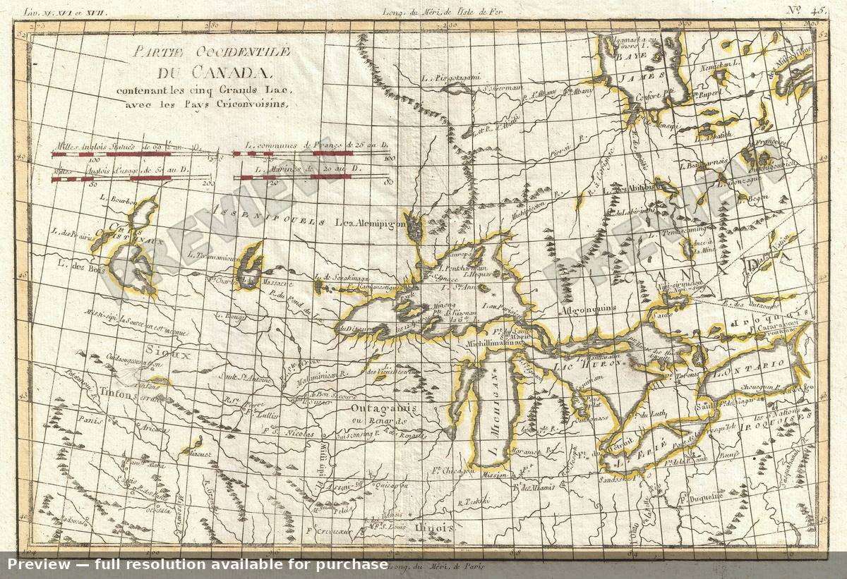 Antique map: Great Lakes, 1775, 1775