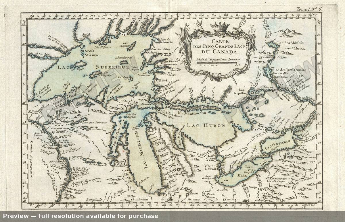 Antique map: Great Lakes 2, 1764, 1764