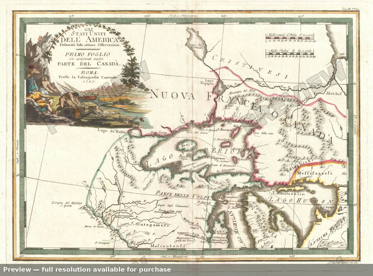 Antique map: Great Lakes 2, 1797