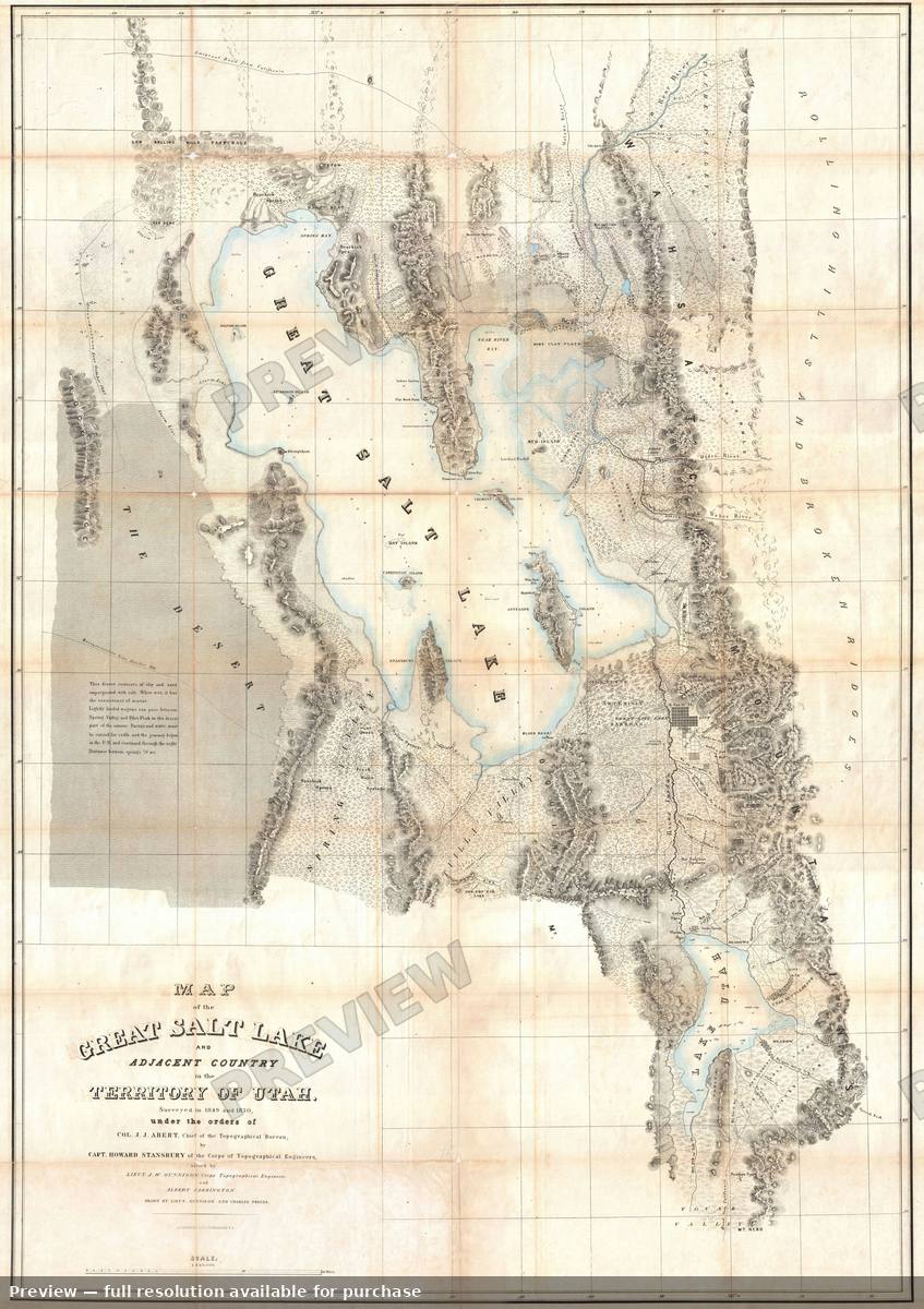 Antique map: Great Salt Lake 2, 1852