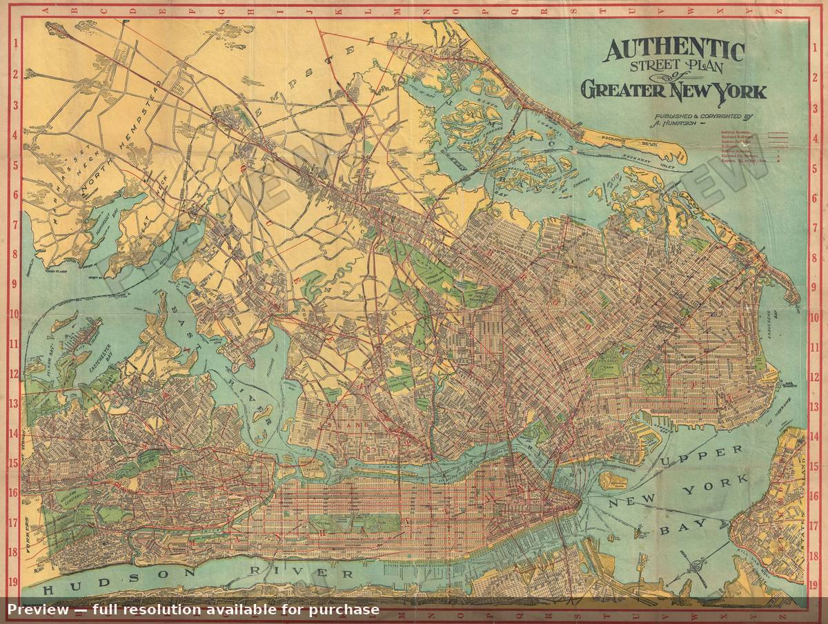Antique map: Greater New York, 1910, 1910