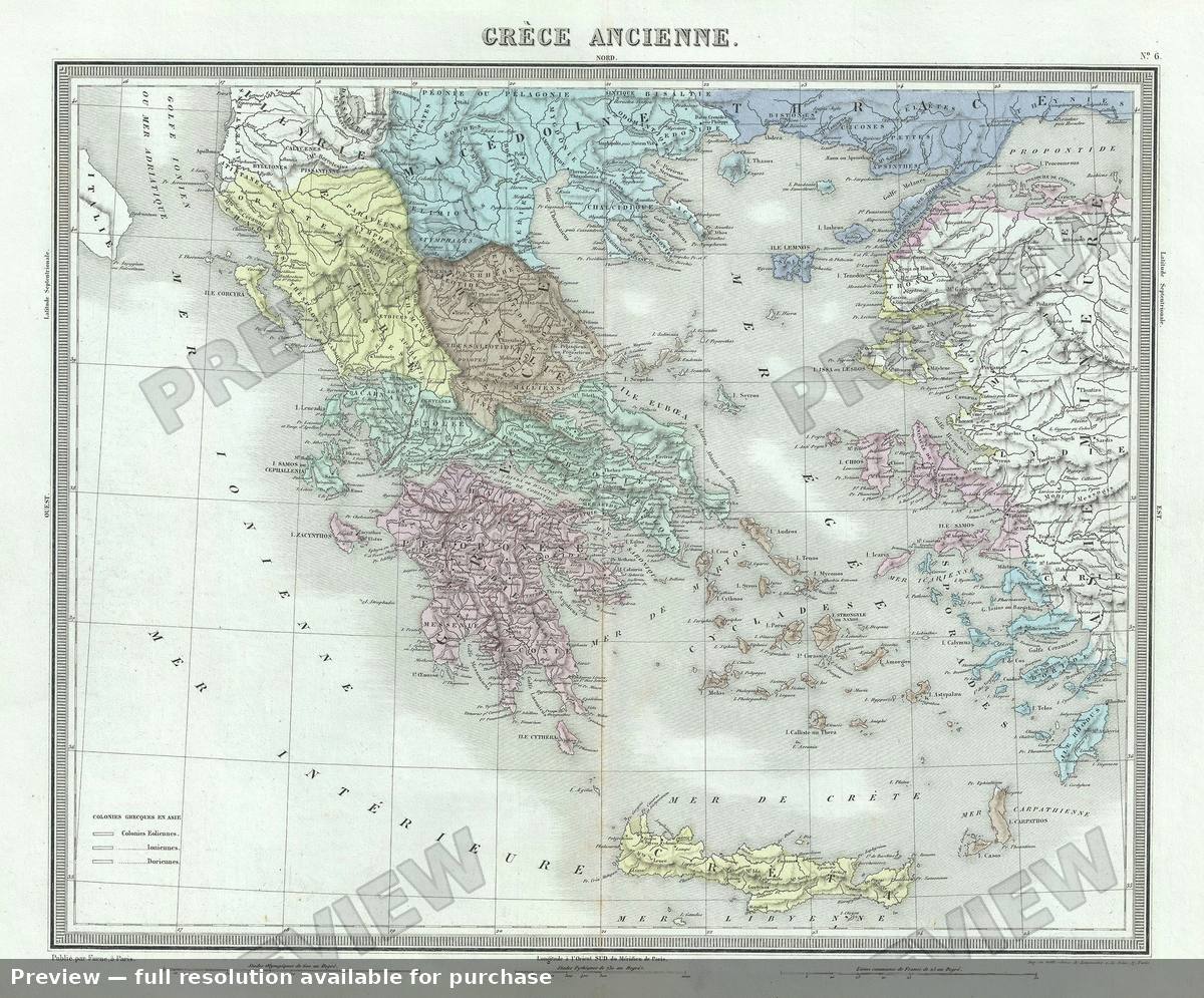 Antique map: Grece Ancienne, 1874