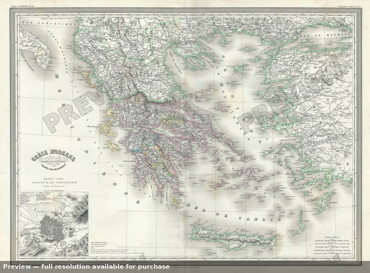 Antique map: Grece Moderne, 1860