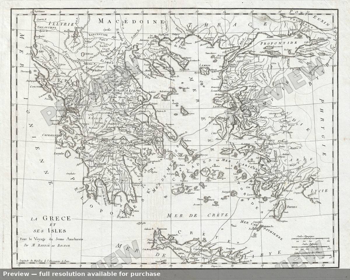 Antique map: Greece, 1791