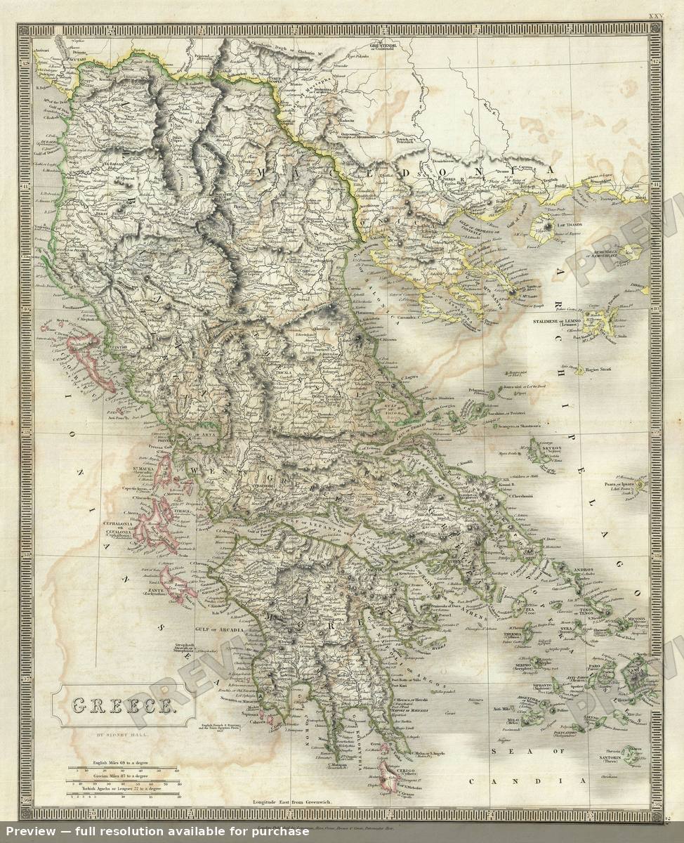 Antique map: Greece, 1835