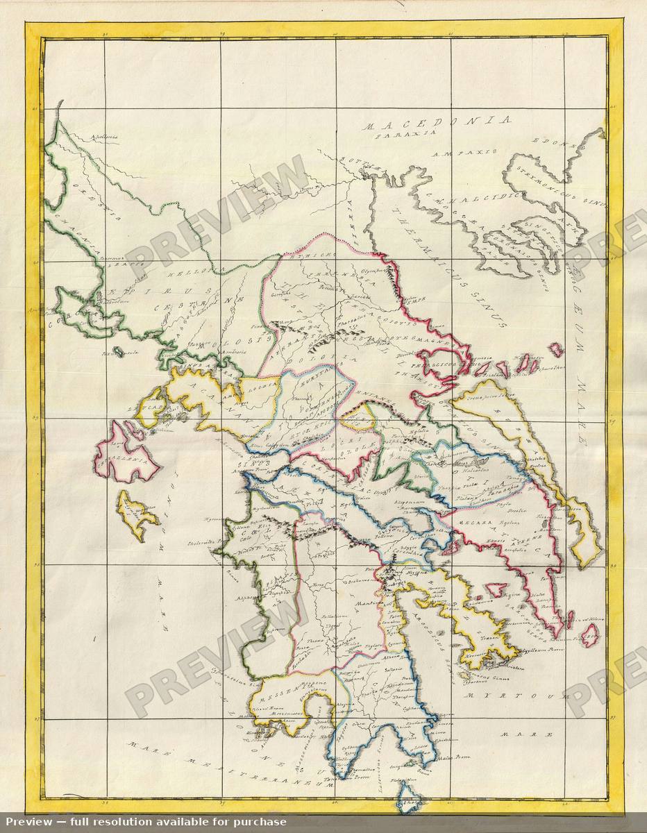 Antique map: Greece, 1823