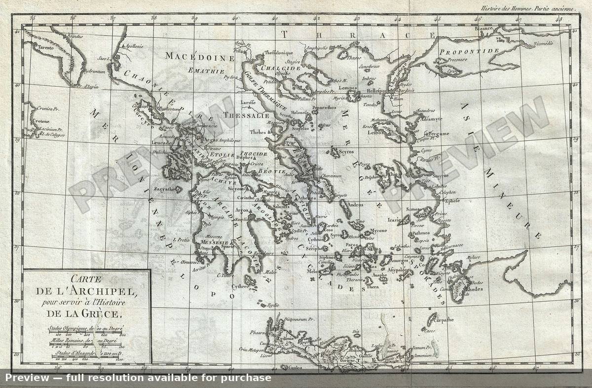Antique map: Greece Archipelago, 1782, 1782