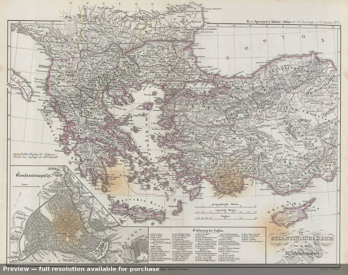 Antique map: Greece Asia Minor, 1854, 1854