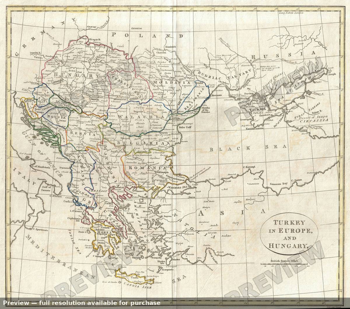 Antique map: Greece Turkey, 1799, 1799
