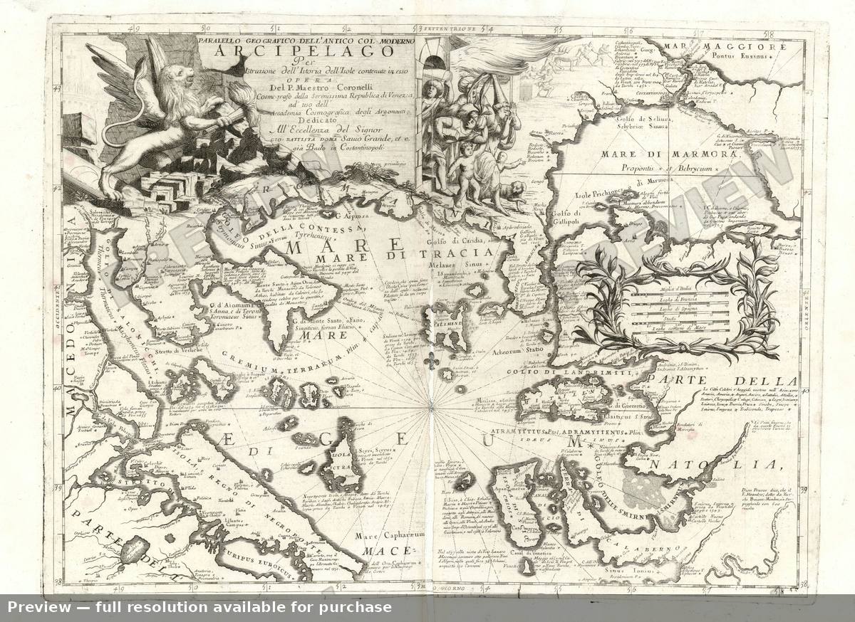 Antique map: Greek Islands, 1697