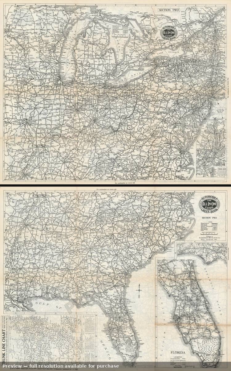 Antique map: Green Book Map, 1933