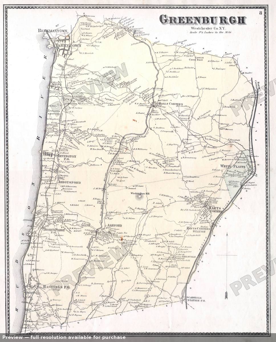 Antique map: Greenburgh, 1867