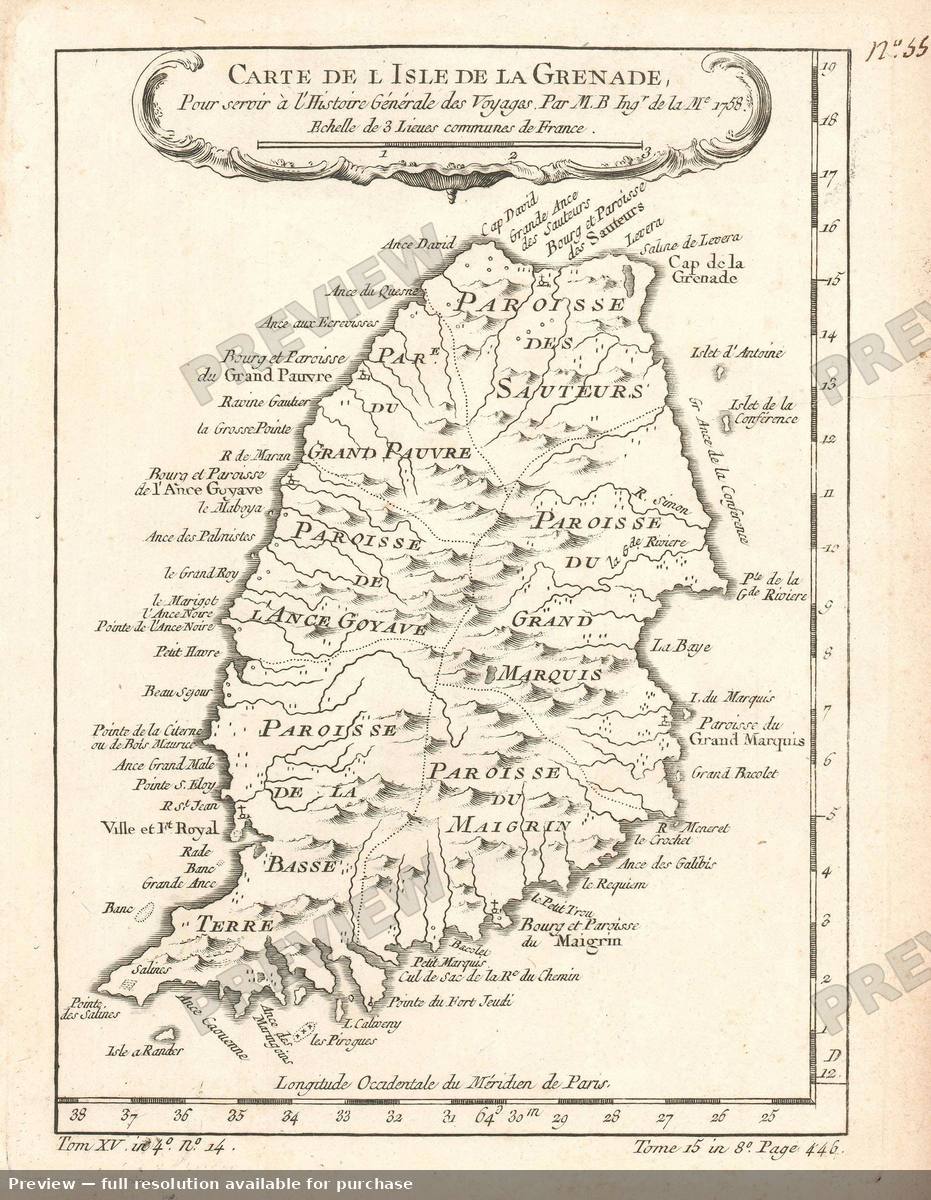 Antique map: Grenada, 1780, 1780