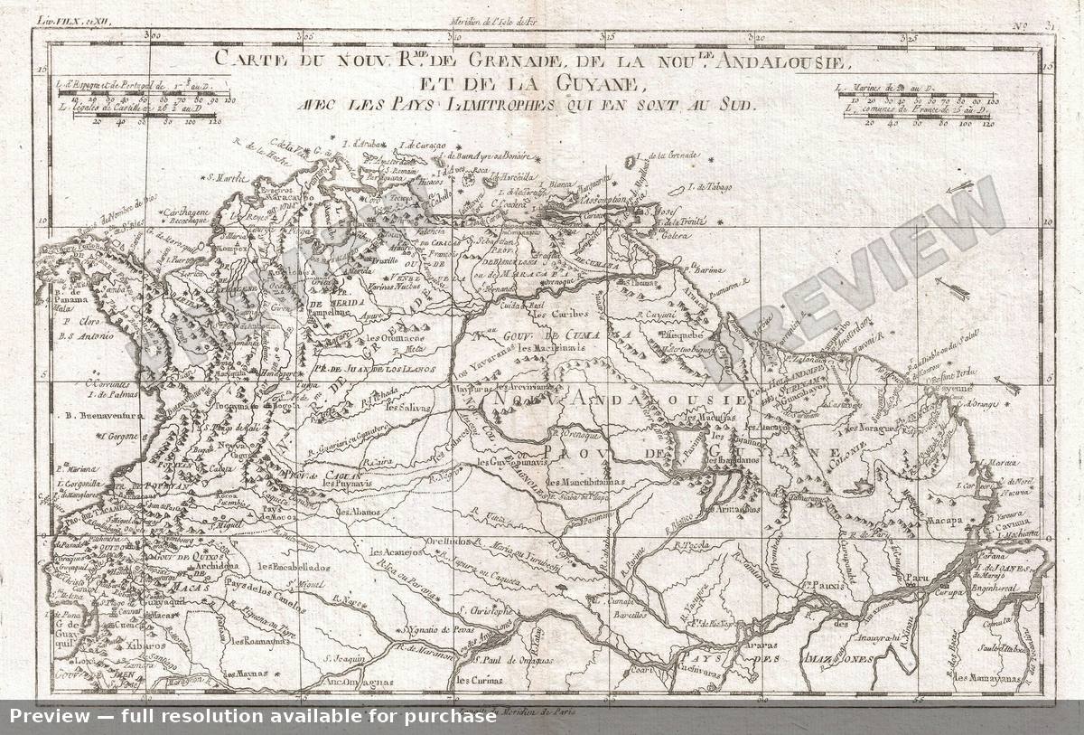 Antique map: Grenade, 1780, 1780
