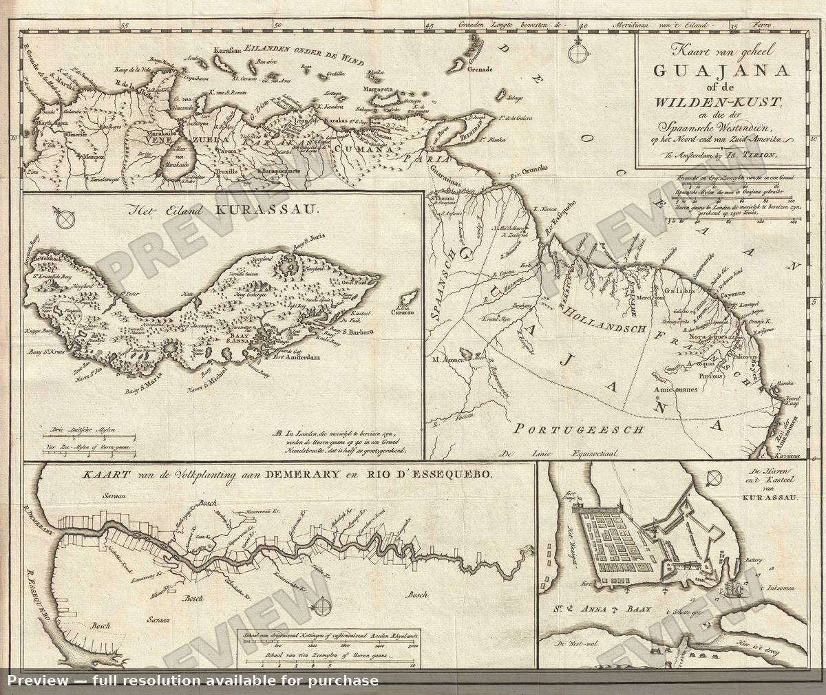 Antique map: Guajana, 1767