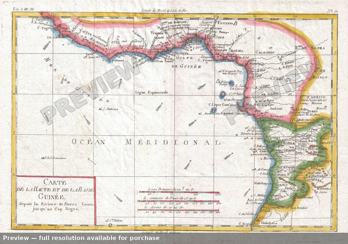 Antique map: Guinee, 1780, 1780
