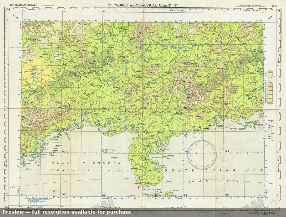Antique map: Hainan Strait, 1956