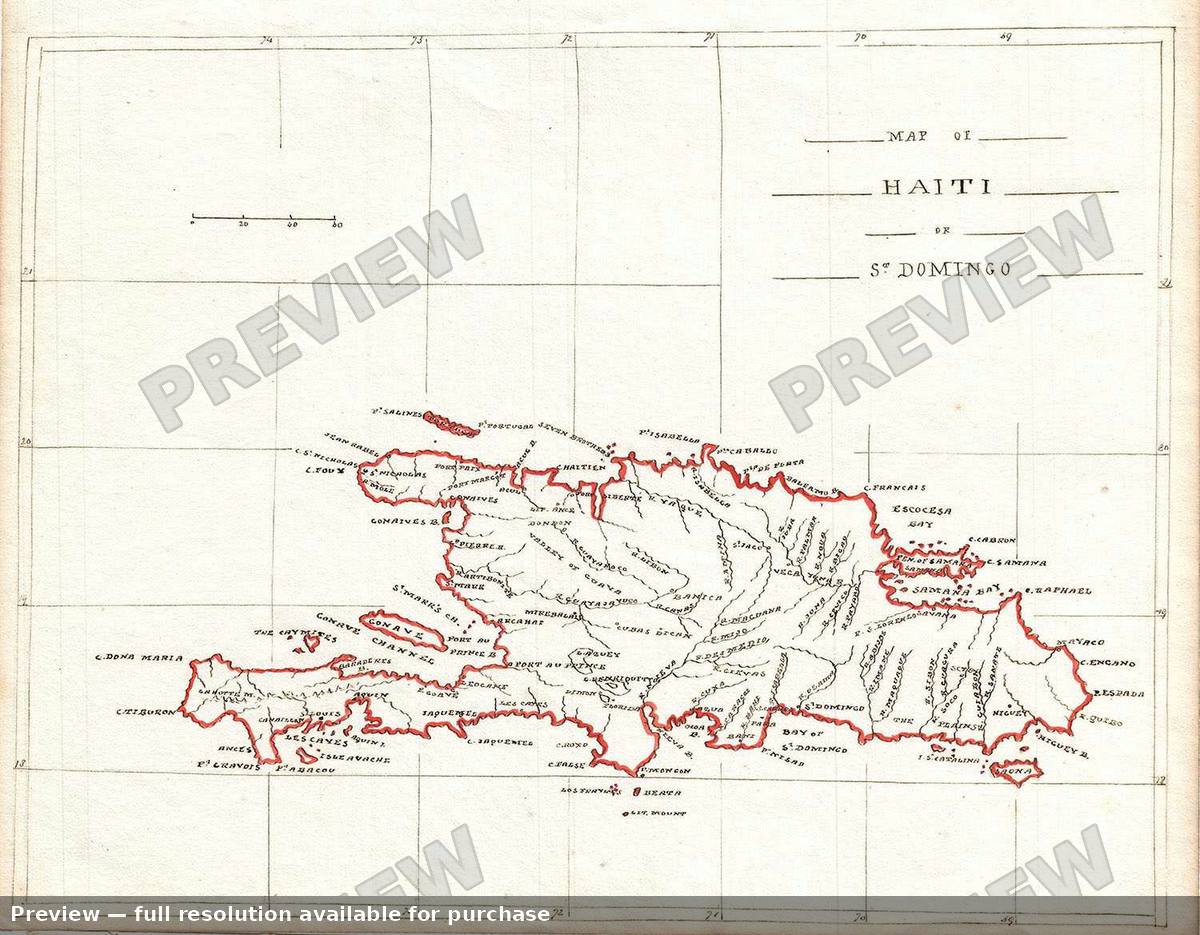 Antique map: Haiti, 1835, 1835