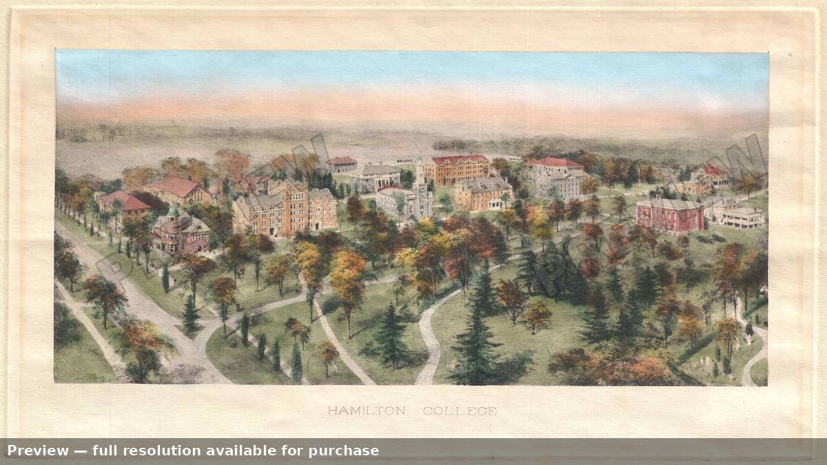 Antique map: Hamilton College, 1908, 1908