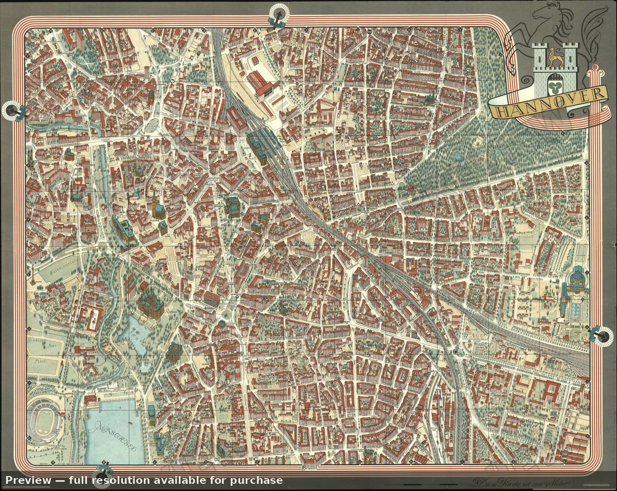 Antique map: Hanover, 1959