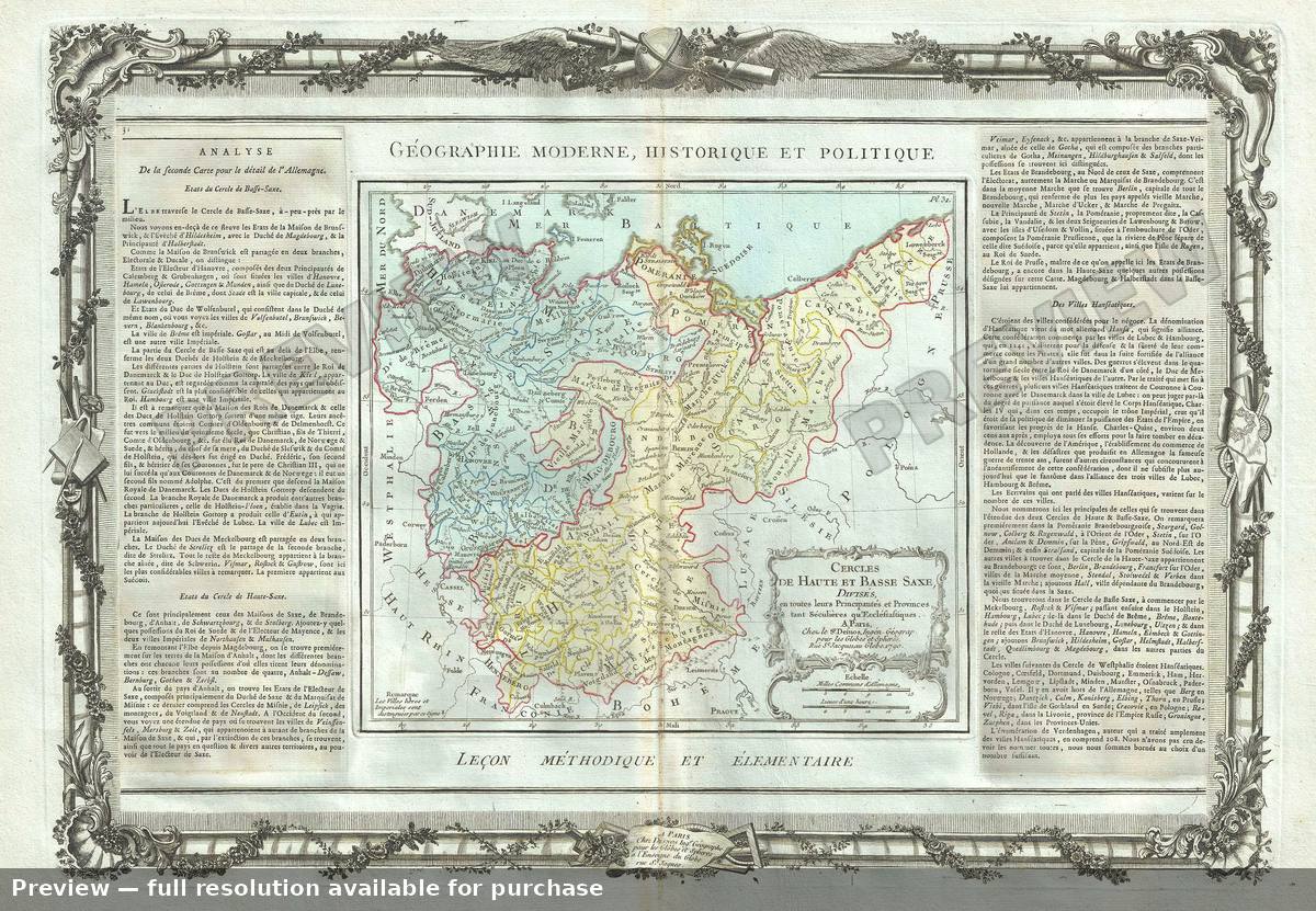 Antique map: Haute Basse Saxe, 1786