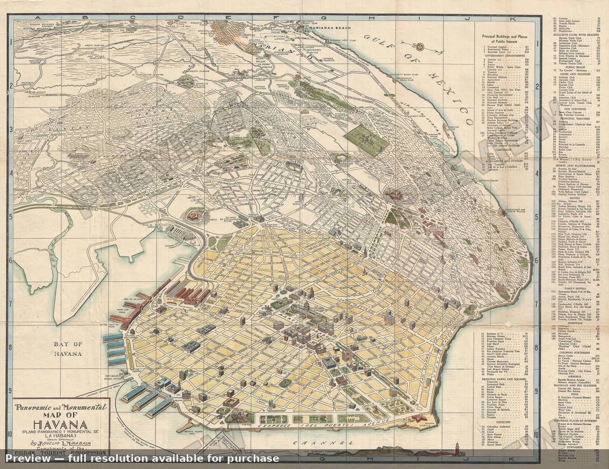 Antique map: Havana, 1950, 1950