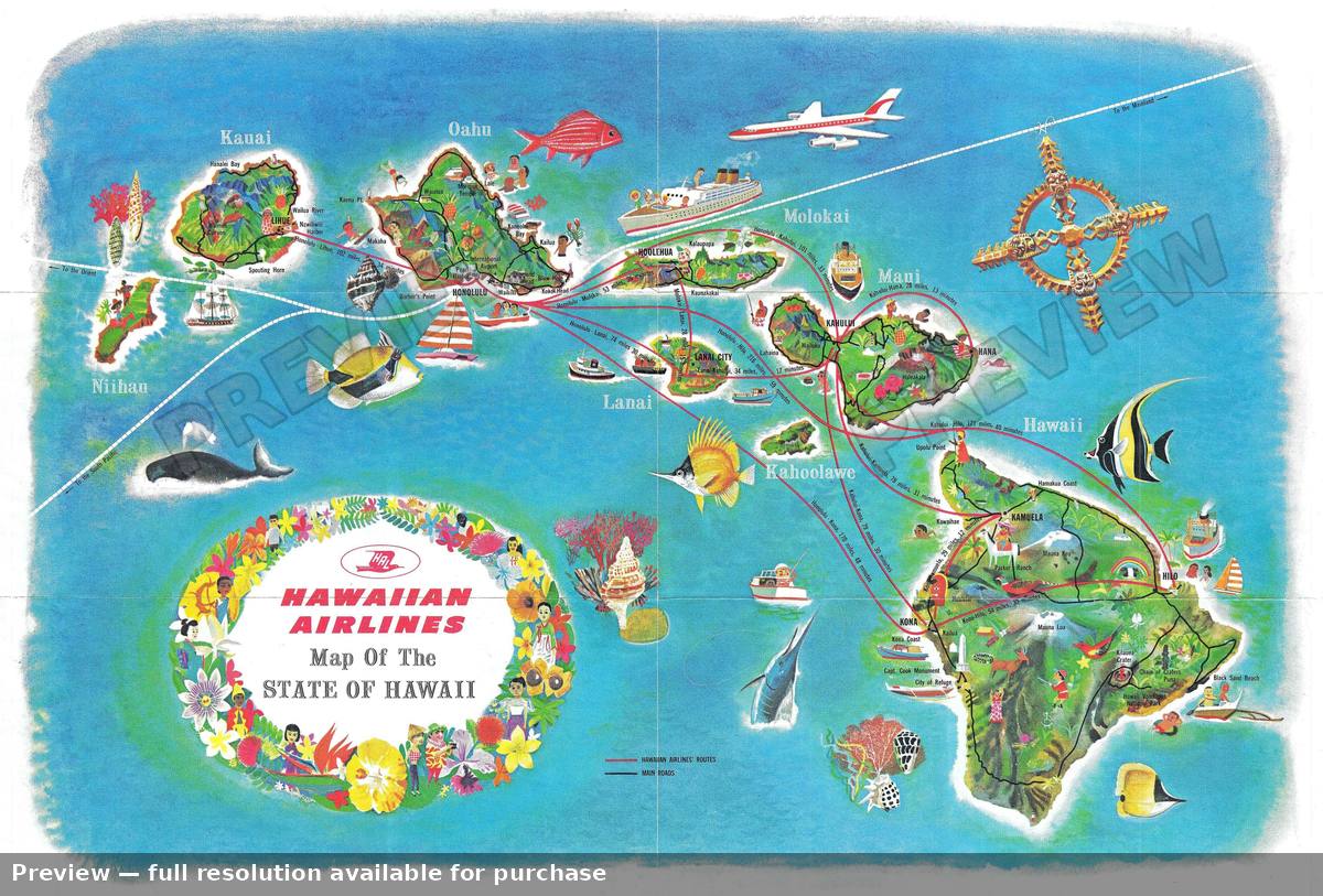 Antique map: Hawaii, 1963, 1963