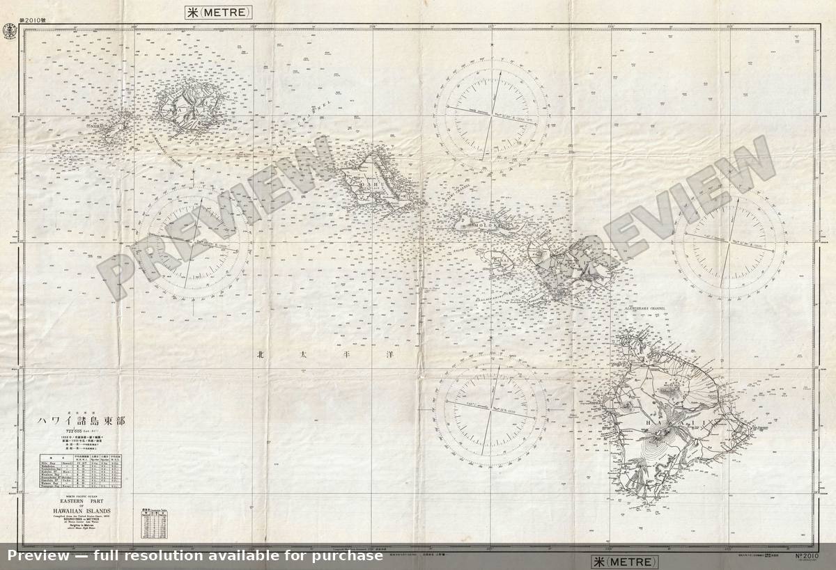 Antique map: Hawaii, 1939