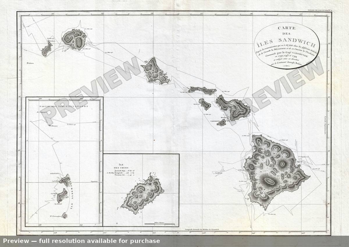 Antique map: Hawaii, 1799