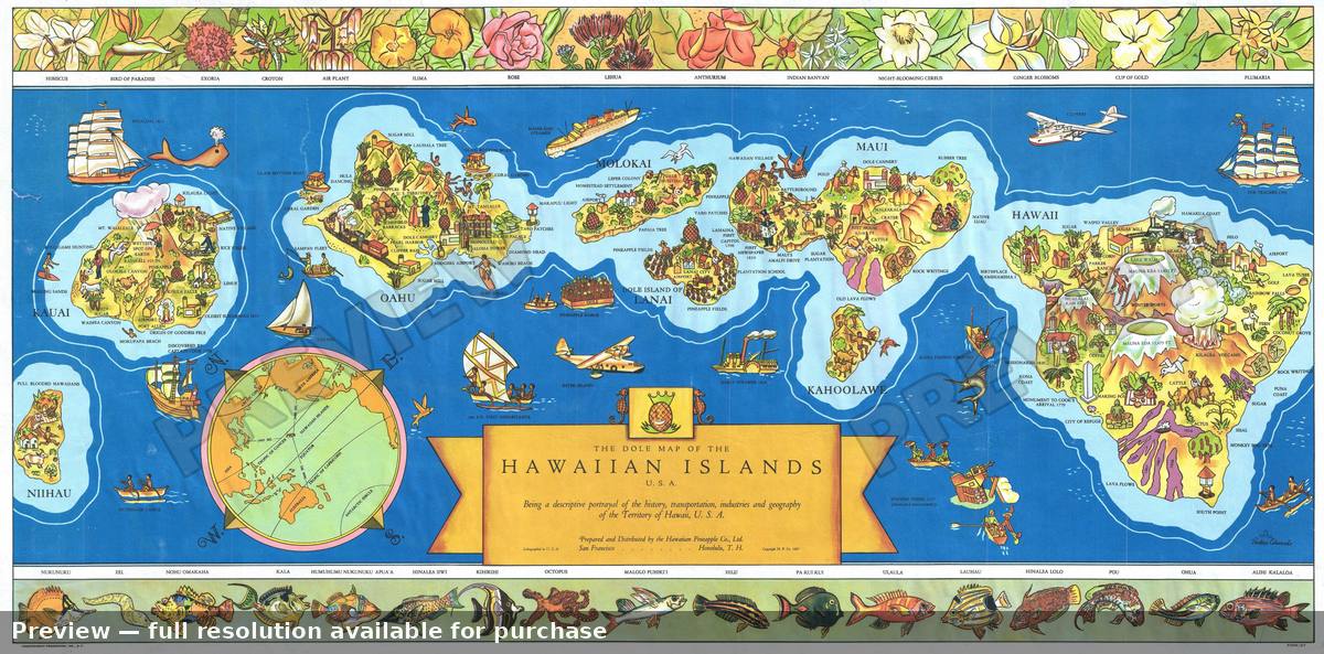 Antique map: Hawaii 2, 1937, 1937