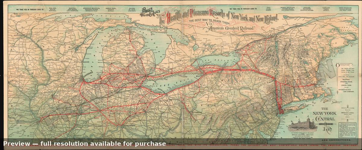 Antique map: Health Pleasure, 1898