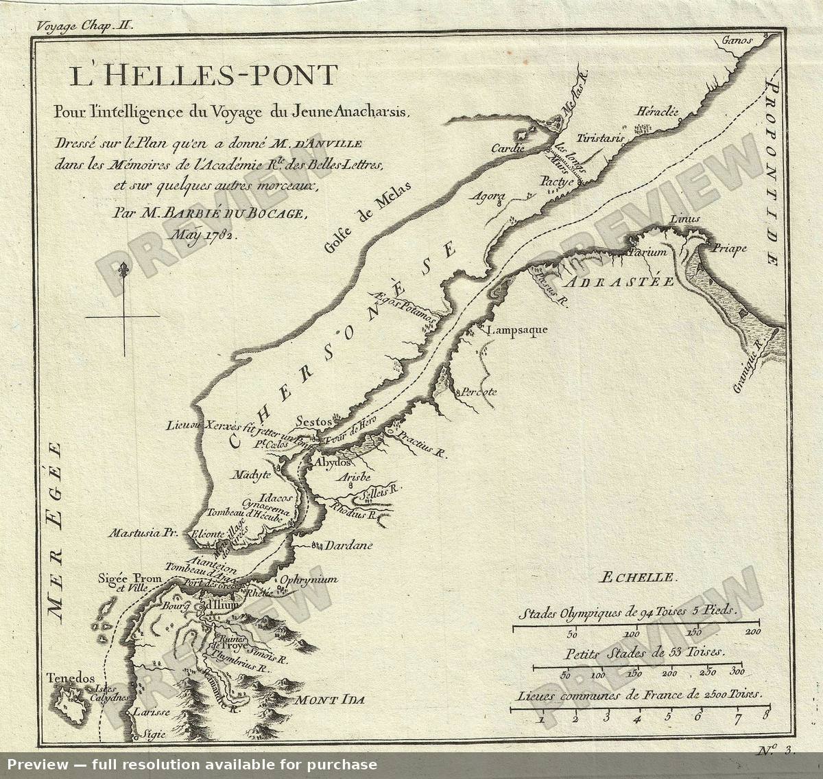 Antique map: Hellespont, 1791