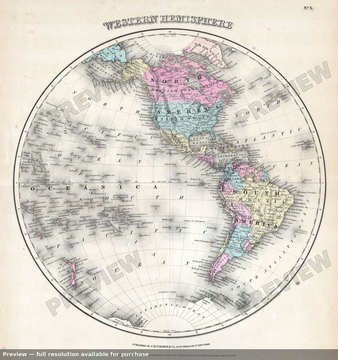Antique map: Hemi West, 1855