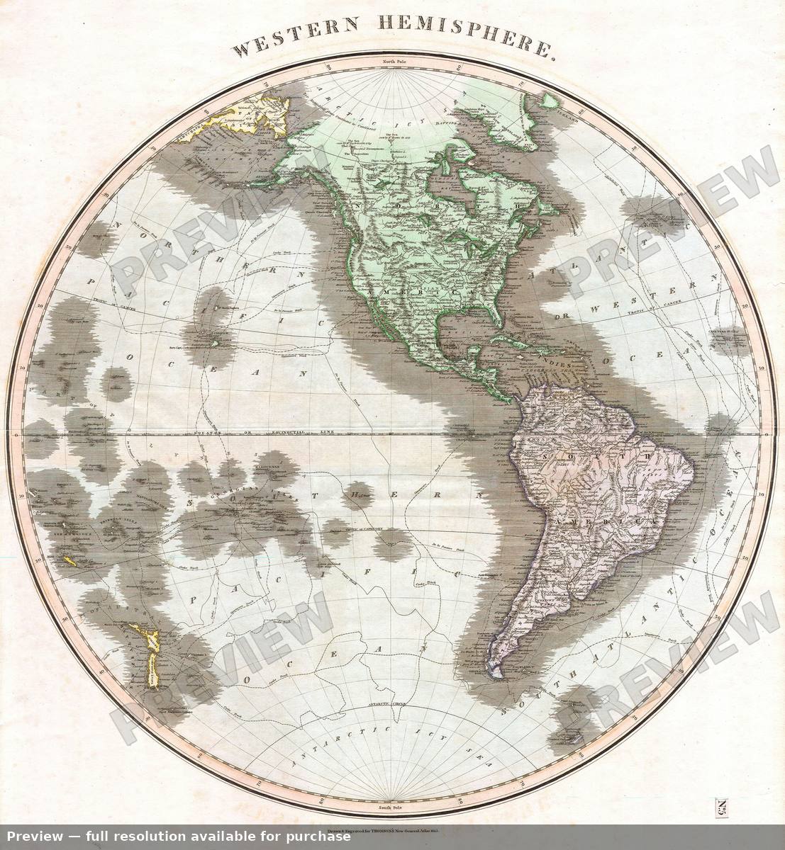 Antique map: Hemi West, 1814
