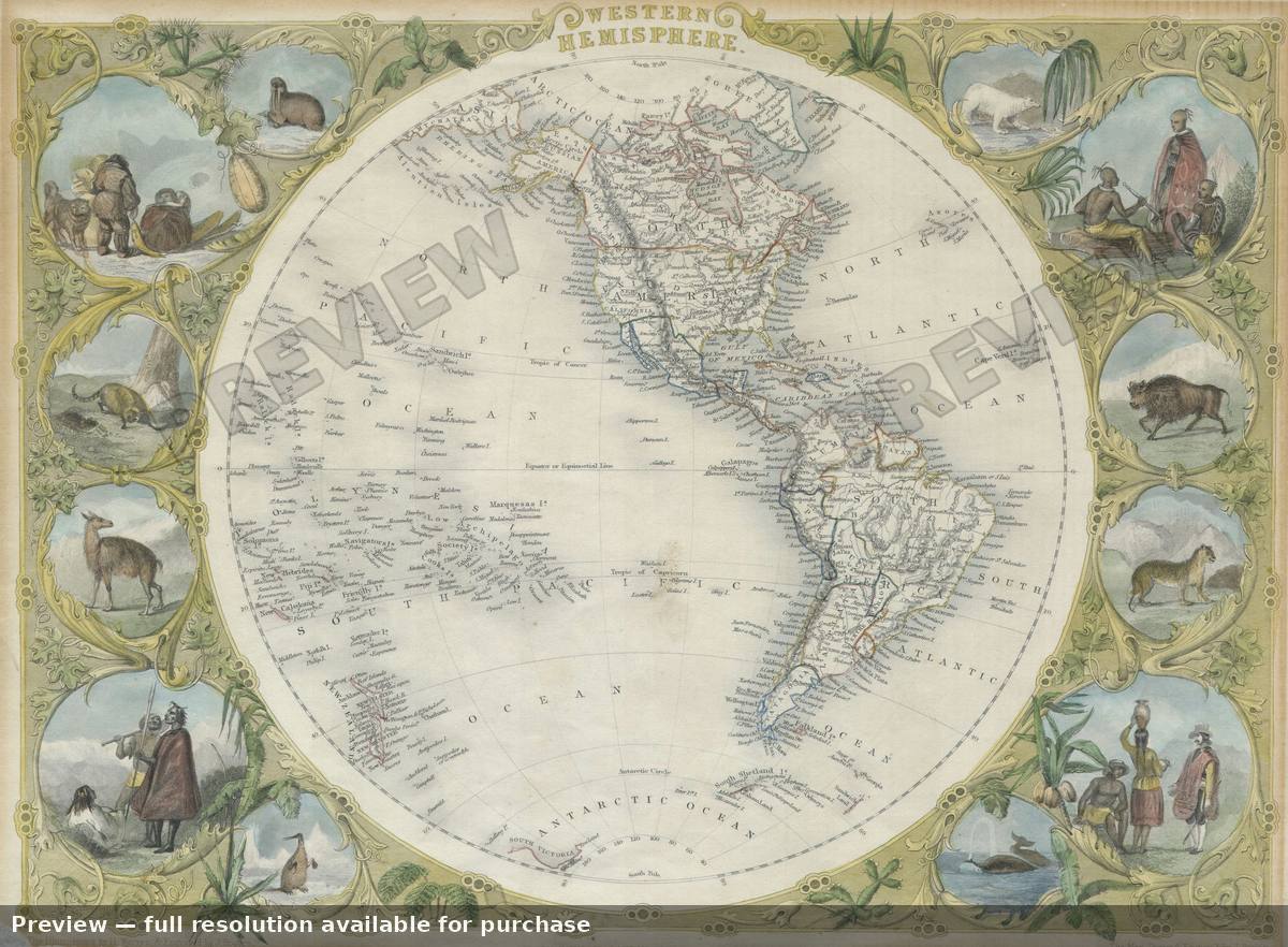 Antique map: Hemi West, 1850