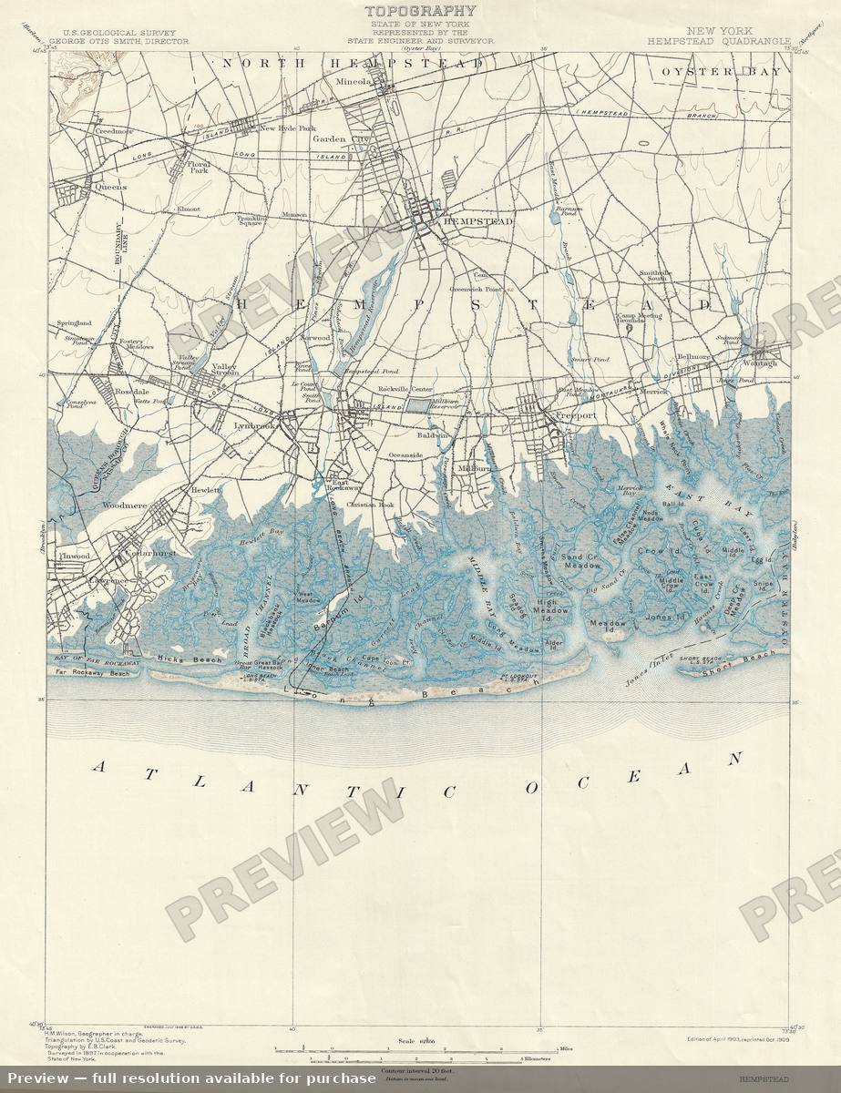 Antique map: Hempstead, 1925, 1925