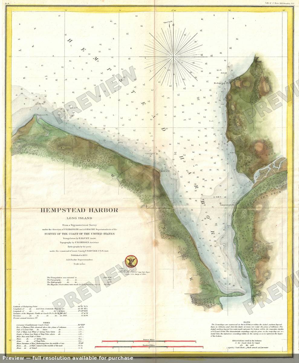 Antique map: Hempstead Harbor, 1859, 1859
