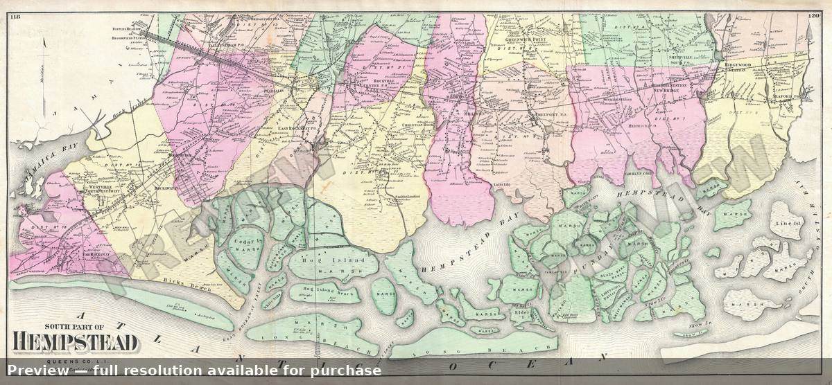 Antique map: Hempstead South, 1873, 1873