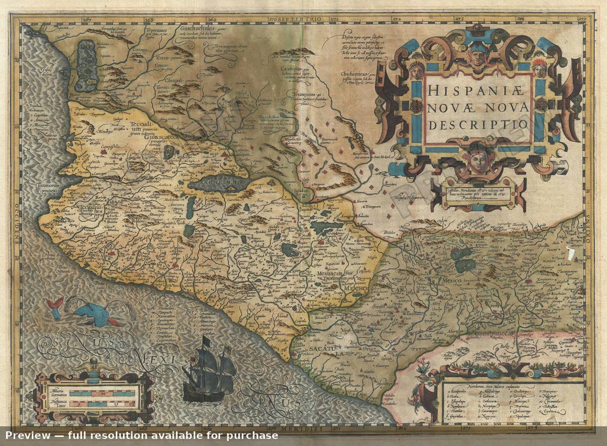 Antique map: Hispaniae Nova Mexico, 1606