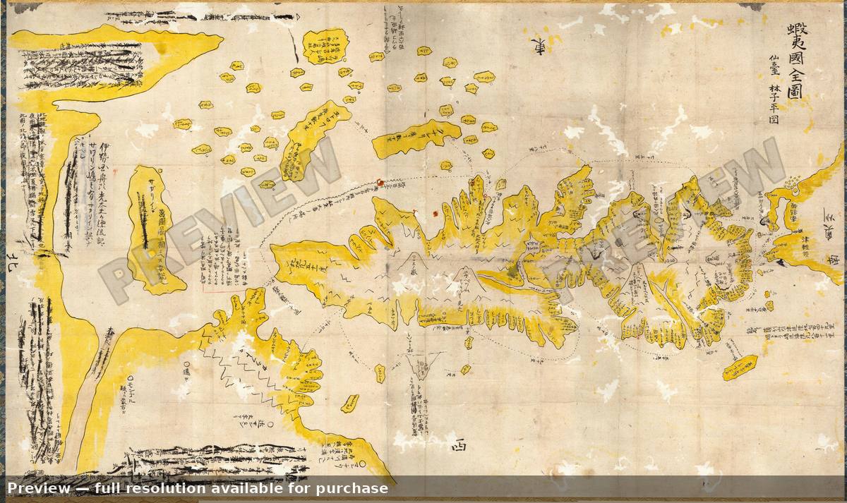 Antique map: Hokkaido, 1850