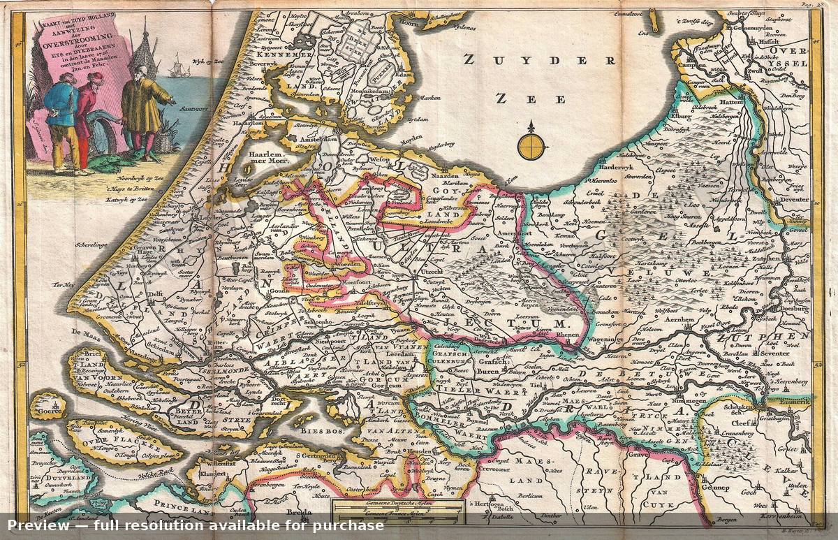 Antique map: Holland, 1747, 1747