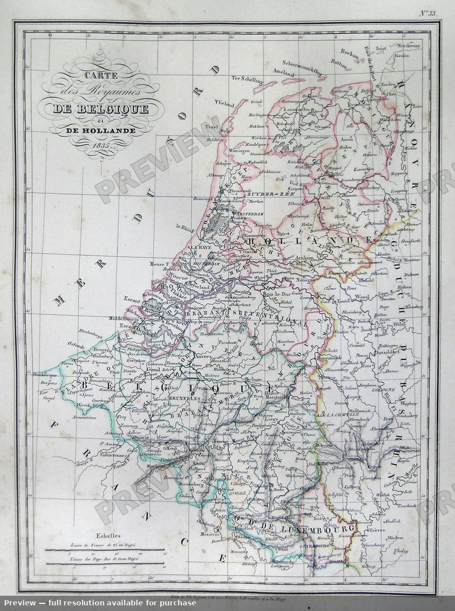 Antique map: Holland, 1837, 1837