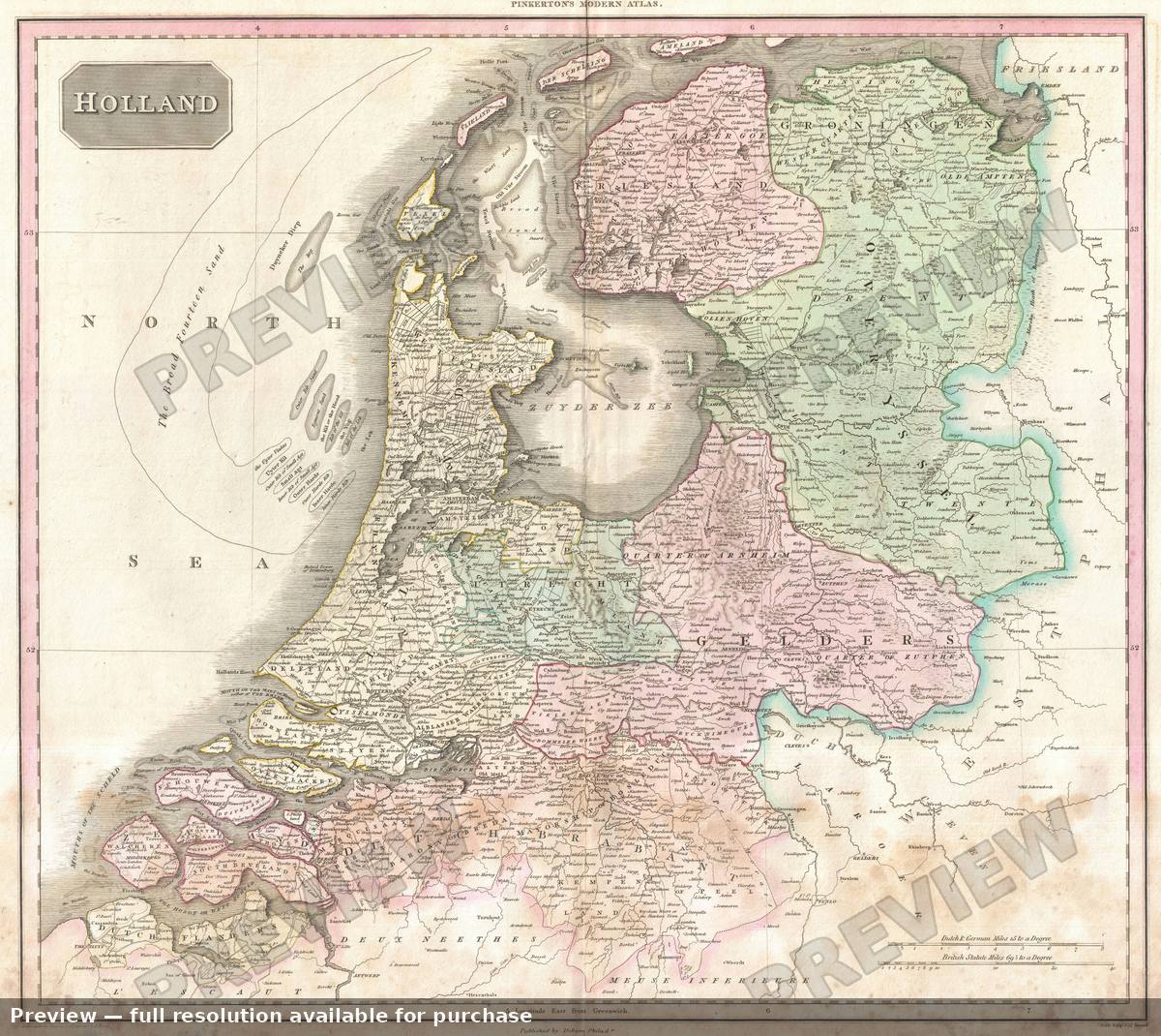 Antique map: Holland, 1818, 1818