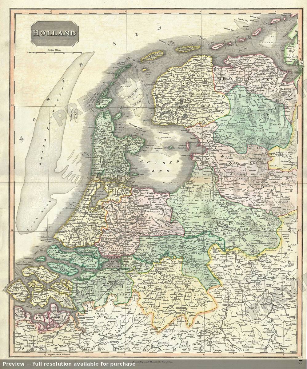 Antique map: Holland, 1817, 1817