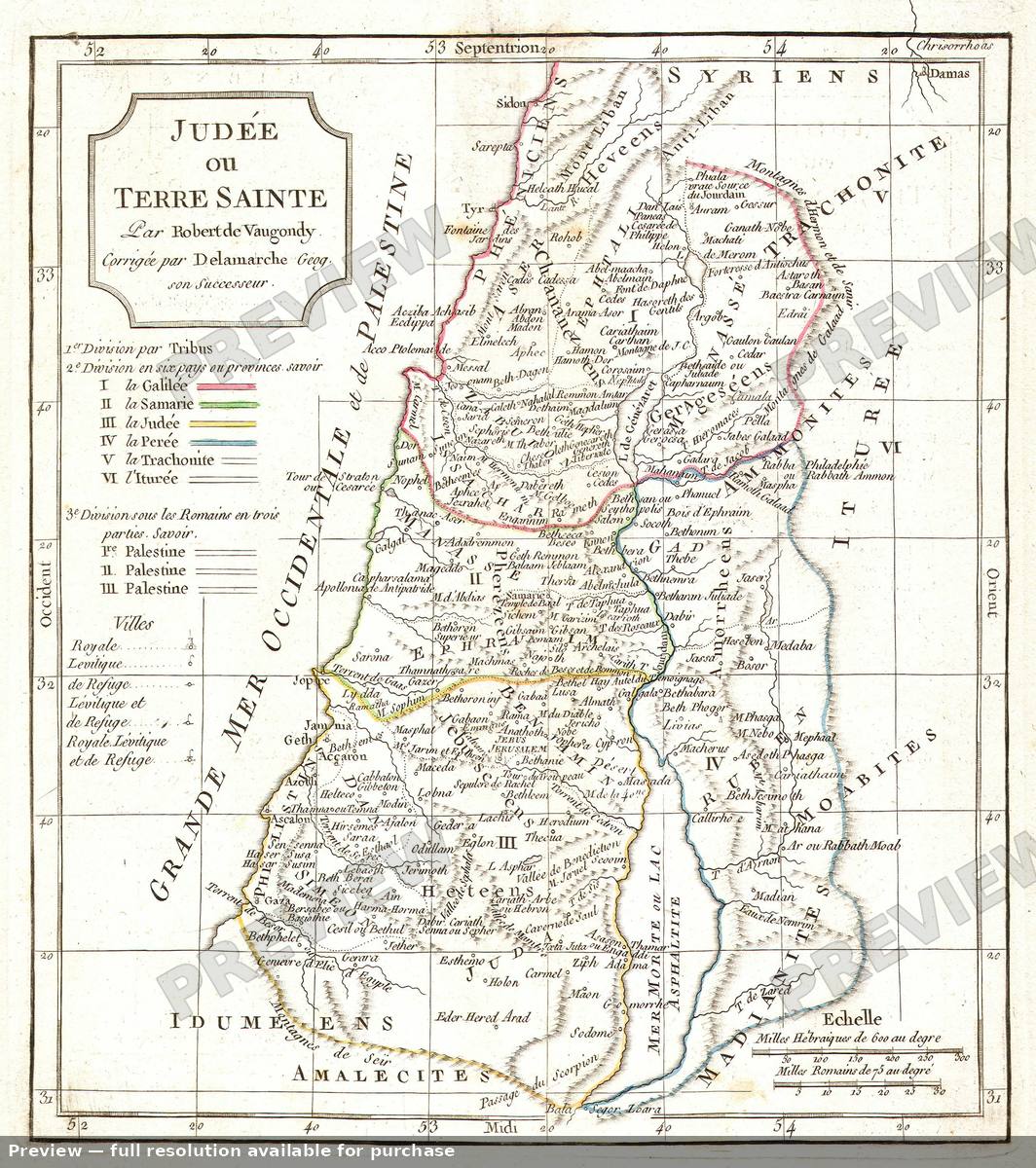 Antique map: Holy Land, 1832, 1832