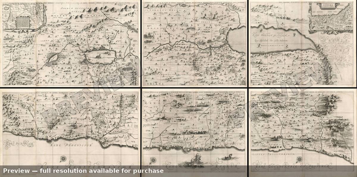 Antique map: Holy Land, 1662