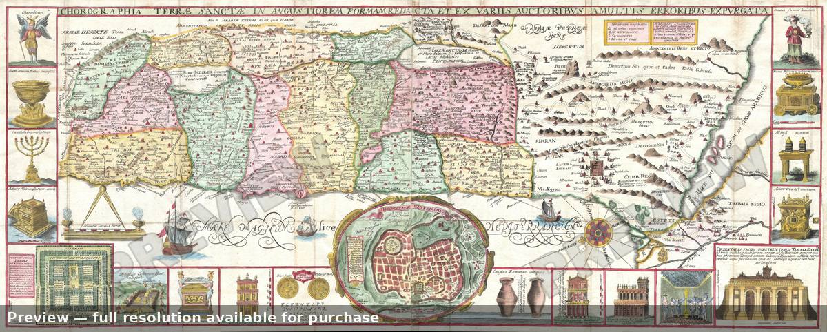 Antique map: Holy Land, 1632, 1632