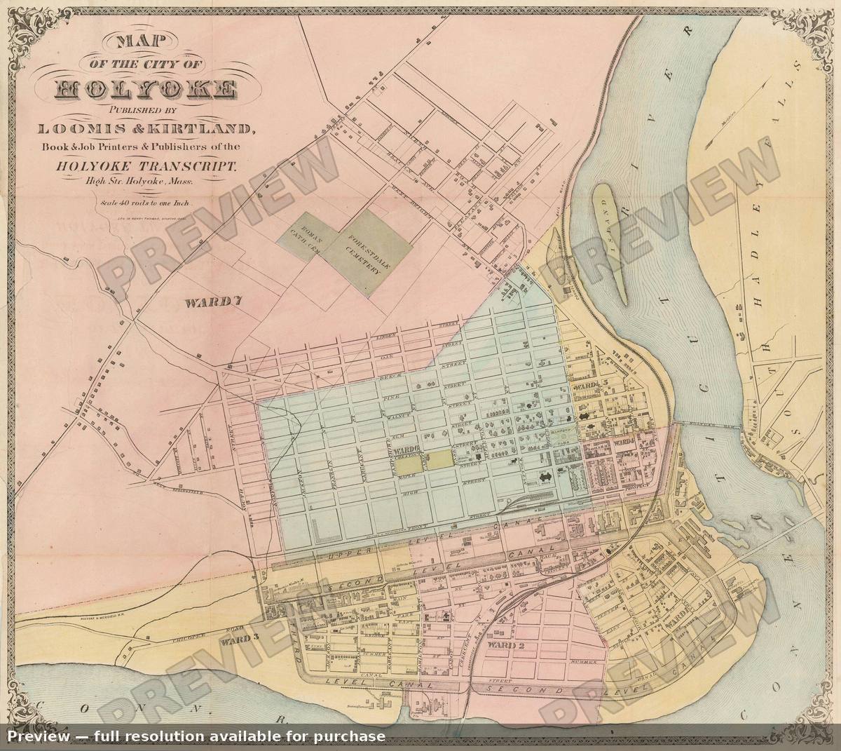 Antique map: Holyoke, 1874, 1874